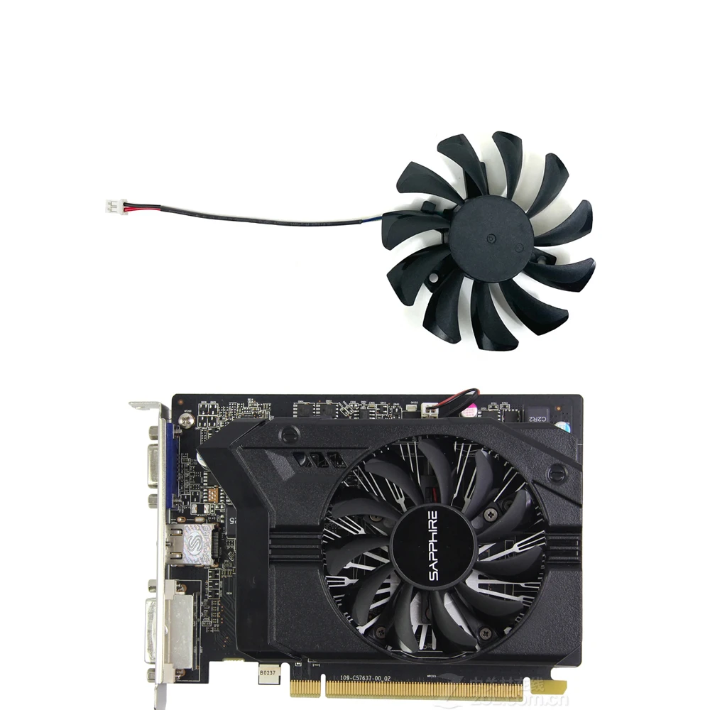 

NEW 75MM GA81S2U GA71S2H 2PIN 0.38A for Sapphire R7 240 250 D5 Platinum Edition R7 350 Graphics Card Cooling Fan