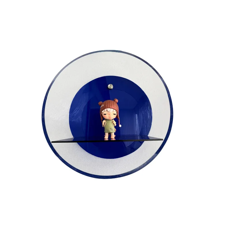 

Living room entrance tide play figure blind box storage box round wall transparent acrylic
