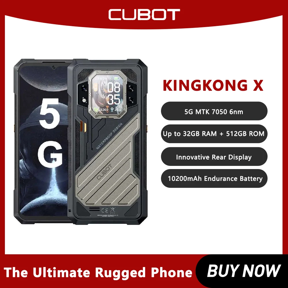 هاتف ذكي CUBOT KINGKONG متين X ، بوصة FHD + 5G ، حتى 32GB RAM ، GB ، GB ROM ، WiFi 6 ، شاشة إضافة إلى السلة