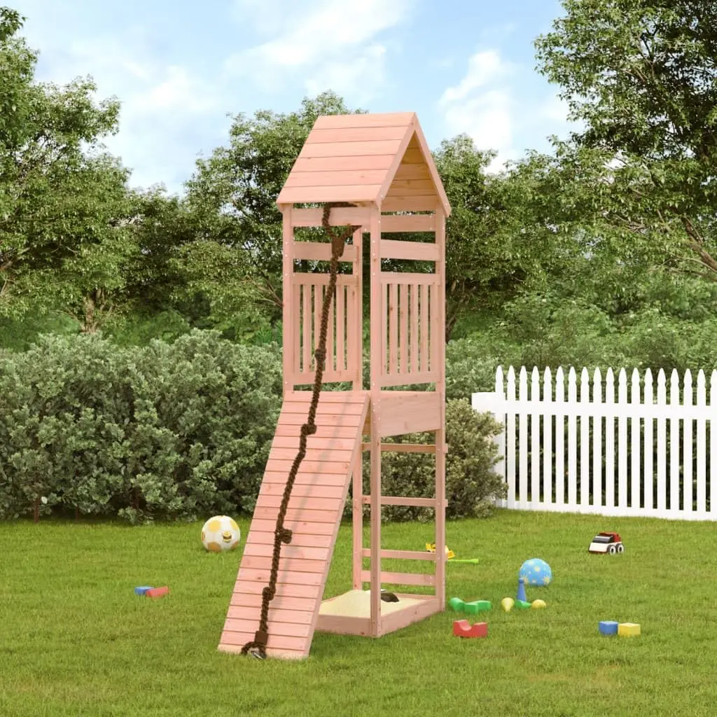 With Climbing Wall Solid Wood Douglas,Kids Wooden Playhouse With Climbing Wall And Sandpit For Imaginative Play