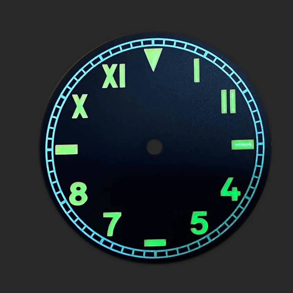 

Simple 35mm Green Luminous Watch Dial for NH35/NH36/4R/7S Movement Modified Dials Watches Accessories