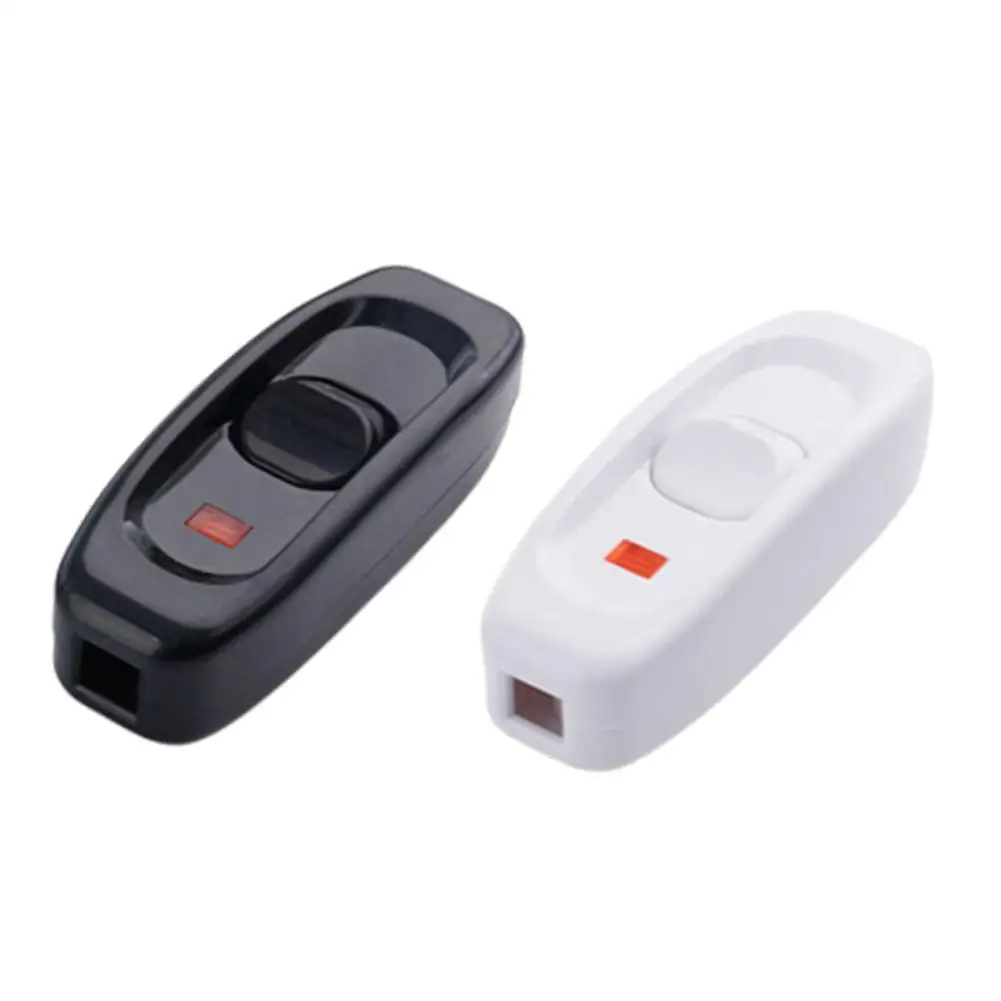 High Quality In Line Switch Rocker Switch 2A Bedside Lamp Switch Cord Cable For Desk Lamp Plastic Black Transparent