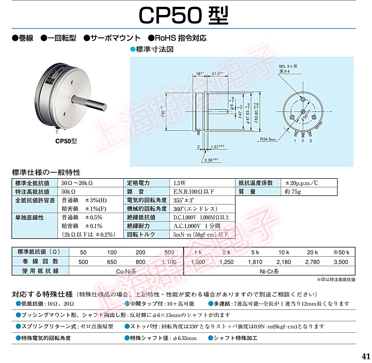 Sibo sakae SCP50-8886 precision wire wound potentiometer 1K 2K 5K 10K, imported from Japan with original packaging