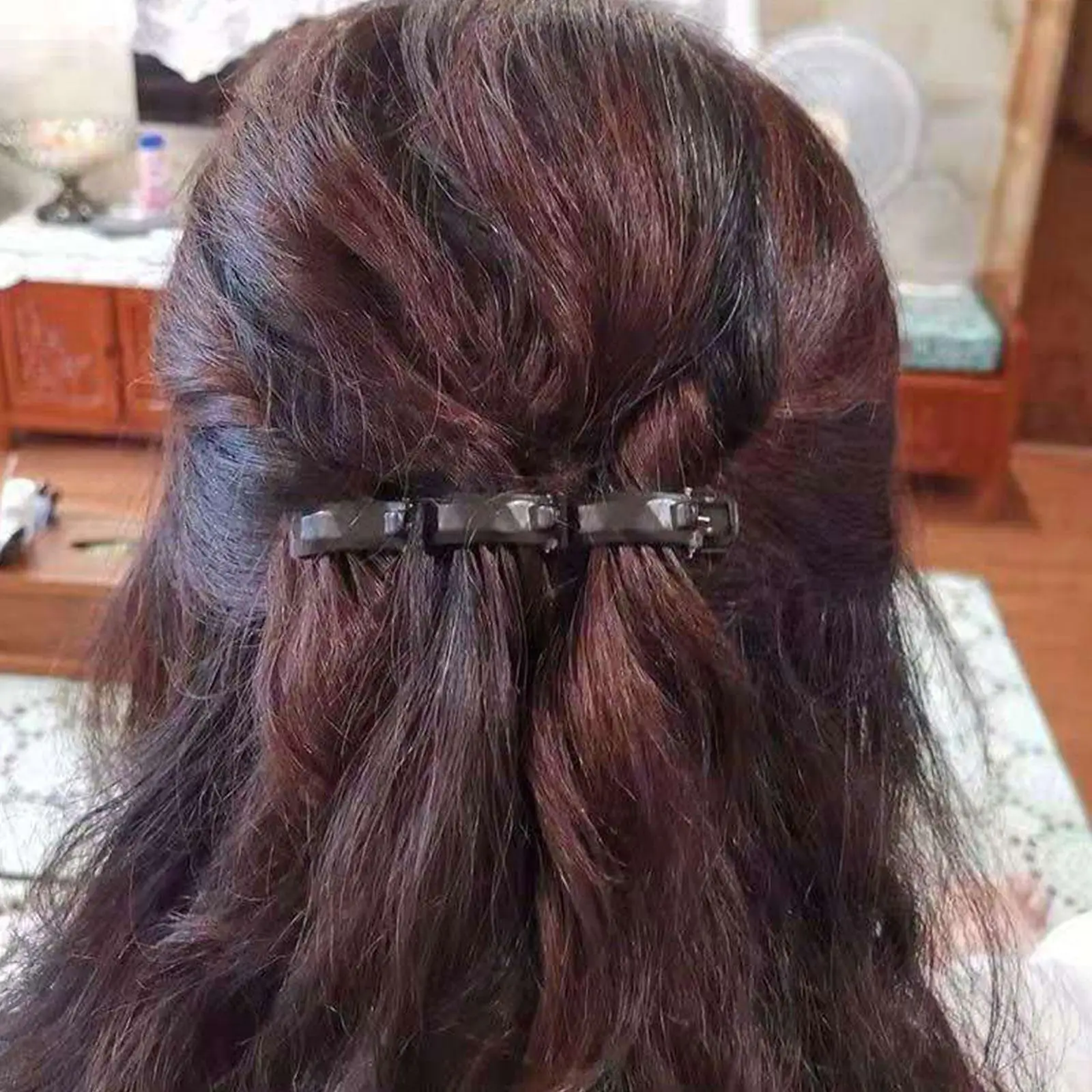 Rỗng Đầm Tóc Đen Mũ Nón Cói Nữ Dễ Thương Barrettes Hairgrip Đầm Thời Trang Kẹp Tóc Phụ Kiện Tóc