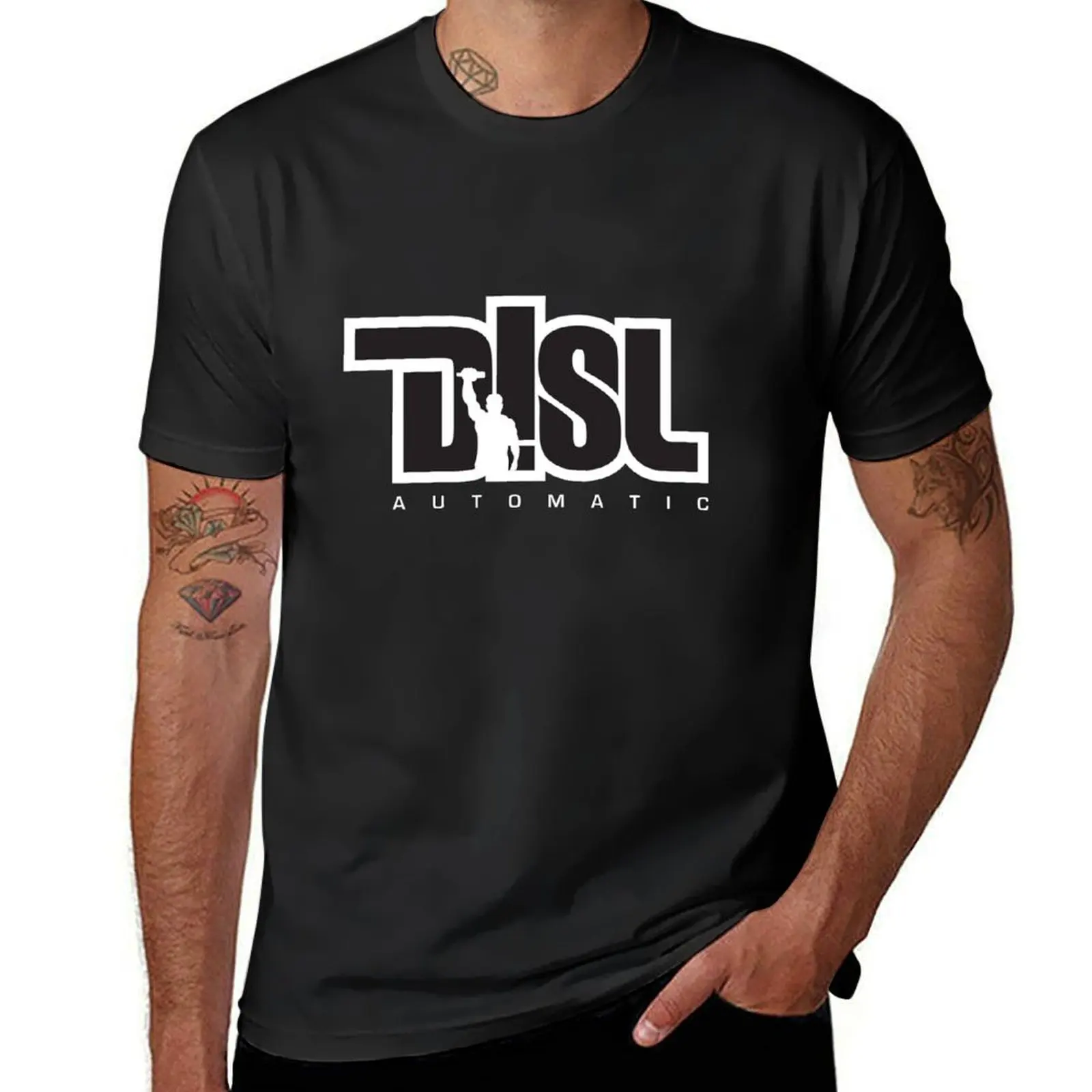 DISL Automatic - BLACK T-Shirt tops sports fans mens plain t shirts