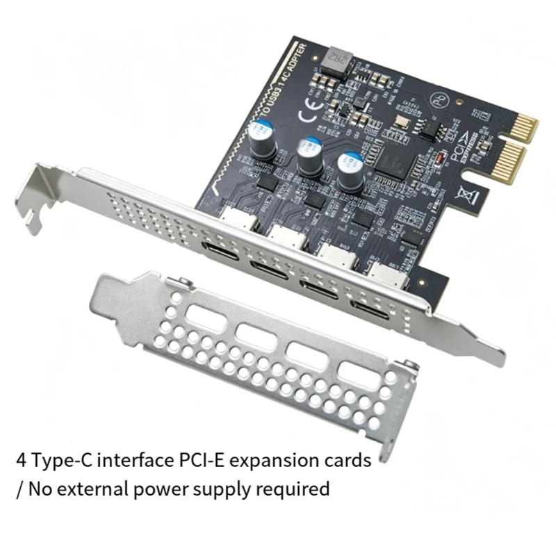  PCIE to 4 Port Type C Expansion Card USB 3.2 GEN1 5Gbps Convert Card Controller Adapter for Desktop Accessories