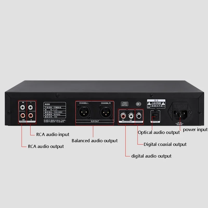 Audiophile CD Player Bluetooth 5.0 DTS Decoding Coaxial Optical XLR Balanced Output HIFI CD Player Support Power-Off Memory