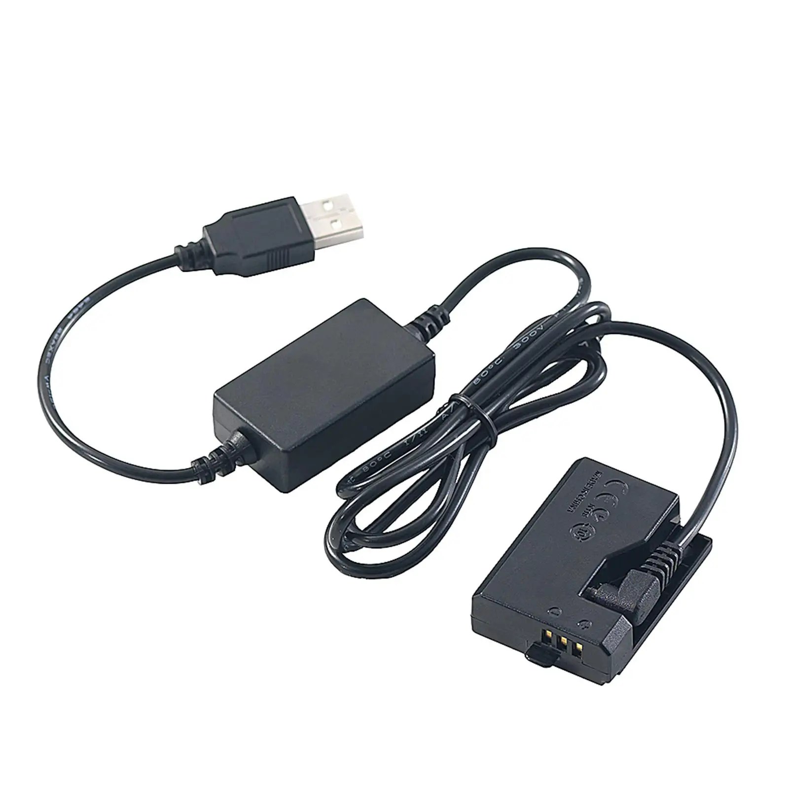 E10 Battery &Boost Cable DC Coupler USB Power Adapter Cable for 1 1200000D DSLR Cameras, Replement External Battery