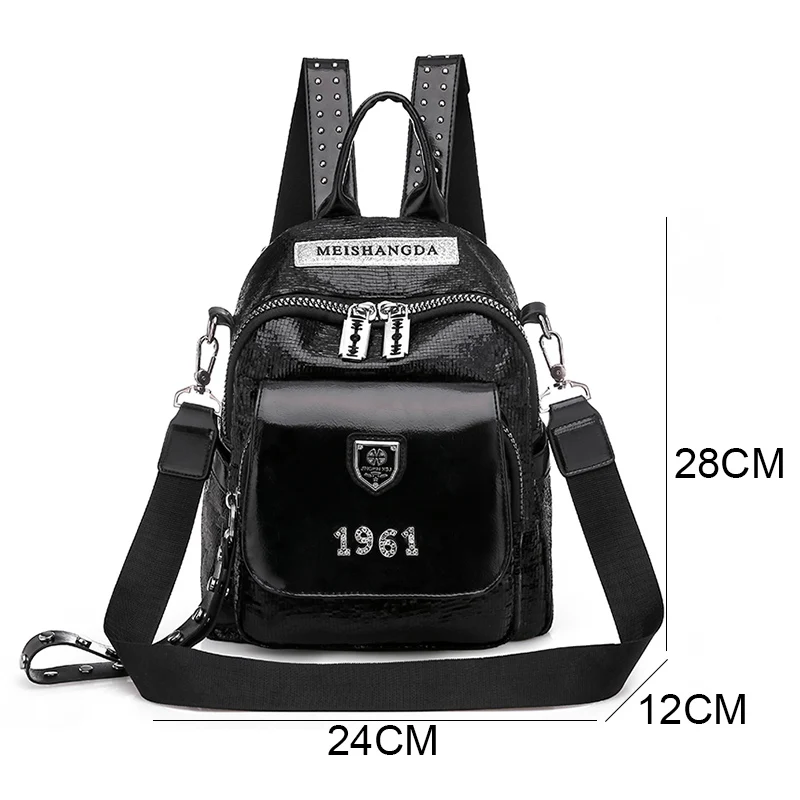 Fashionable And Shiny Backpacks With Multifunctional And Large Capacity Rivet Design Luxurious Women\'s Travel Backpack Mochilas