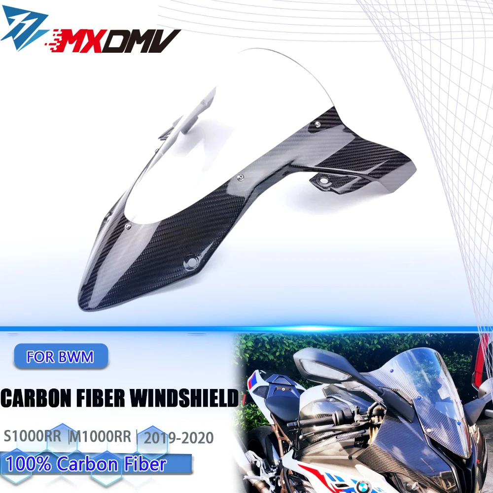 Windshield Windscreen fairing For BMW S1000RR  M1000RR 2019 -2023 3K 3*3 carbon fiber windshield Motorcycle Wind Deflector