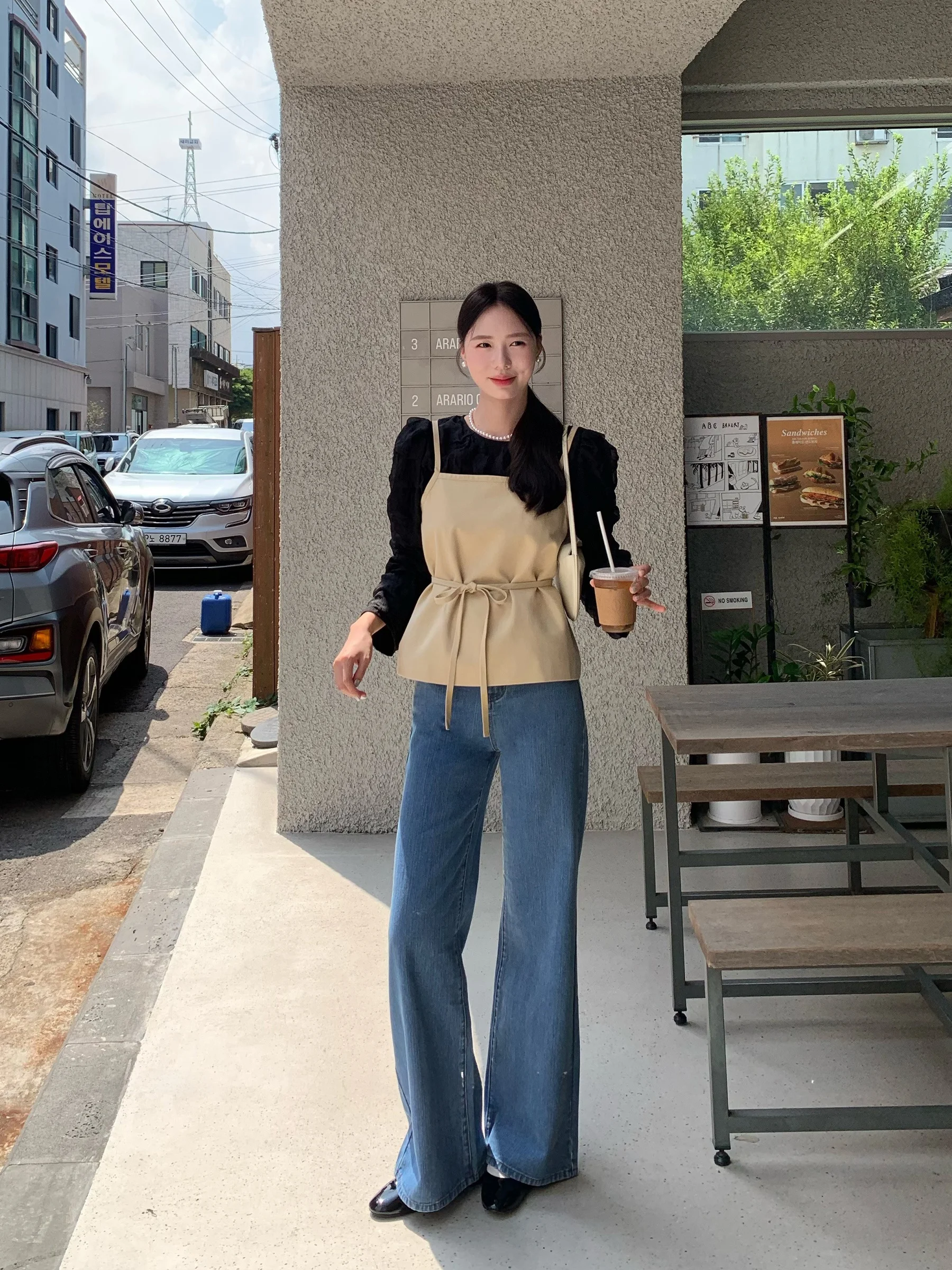 

Large Flower Design Silk Cotton Csole Top Women's Korean Sle Slim Fit Tie Belted Vest Outerwear Regular Thin Pure C...