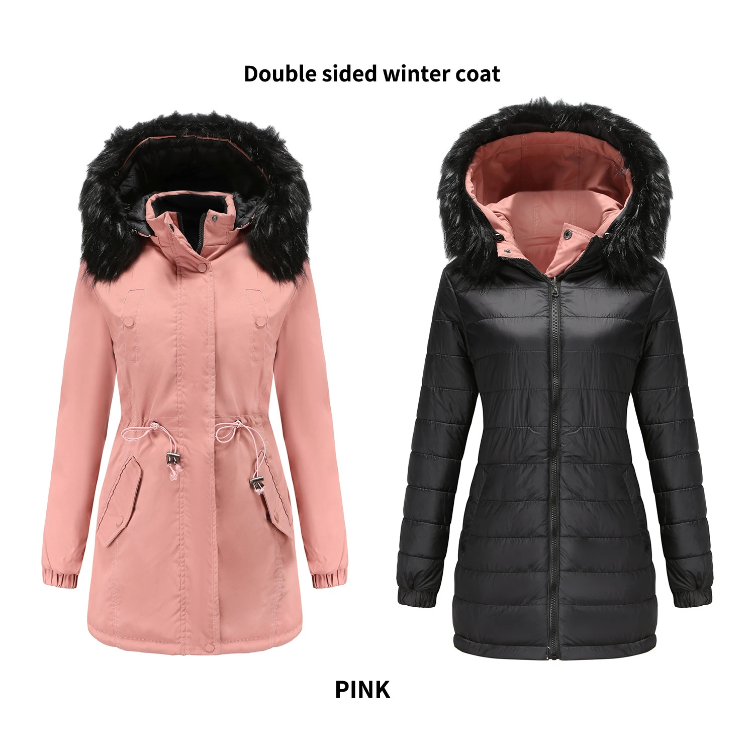 Abrigos de plumas de ganso para mujer, chaqueta con capucha para senderismo al aire libre, abrigo largo de invierno a prueba de viento, chaqueta