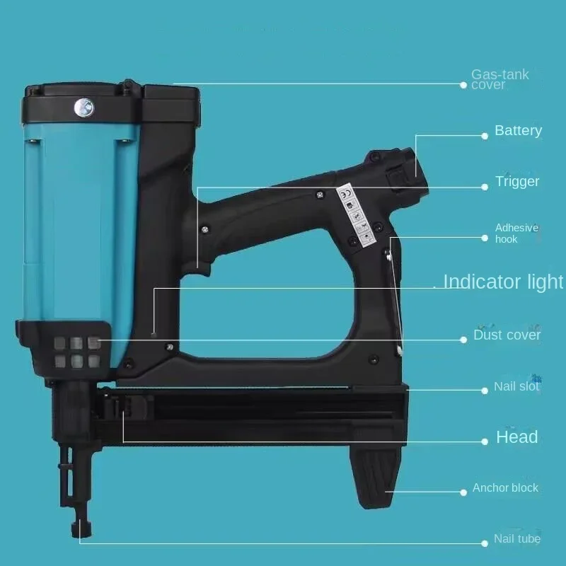 Pistol paku gas Multi guna untuk mengambil air, listrik, pintu dan jendela, pistol paku baja listrik untuk langit-langit beton, at Pneumatic