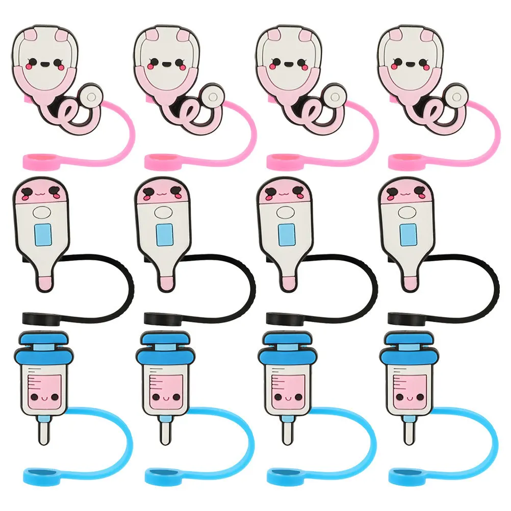 

12 Pcs Straw Stopper Tip Covers Straws Silicone Tips Caps for Tumblers Plugs End