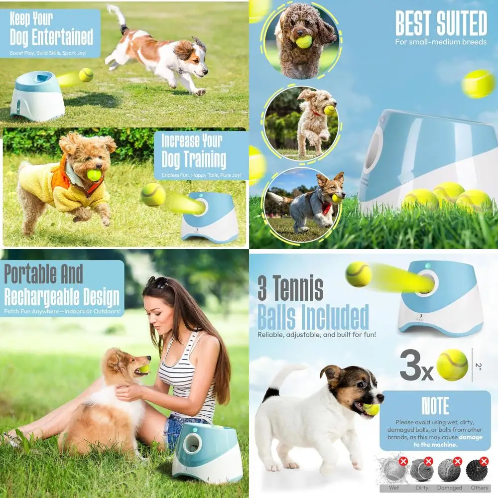 

Автоматическая пусковая установка для мячей для собак для маленьких собак — для использования в помещении и на открытом воздухе с 3 настройками на расстоянии: 10 футов, 20 футов, 30 футов — интерактивная игрушка с помощью