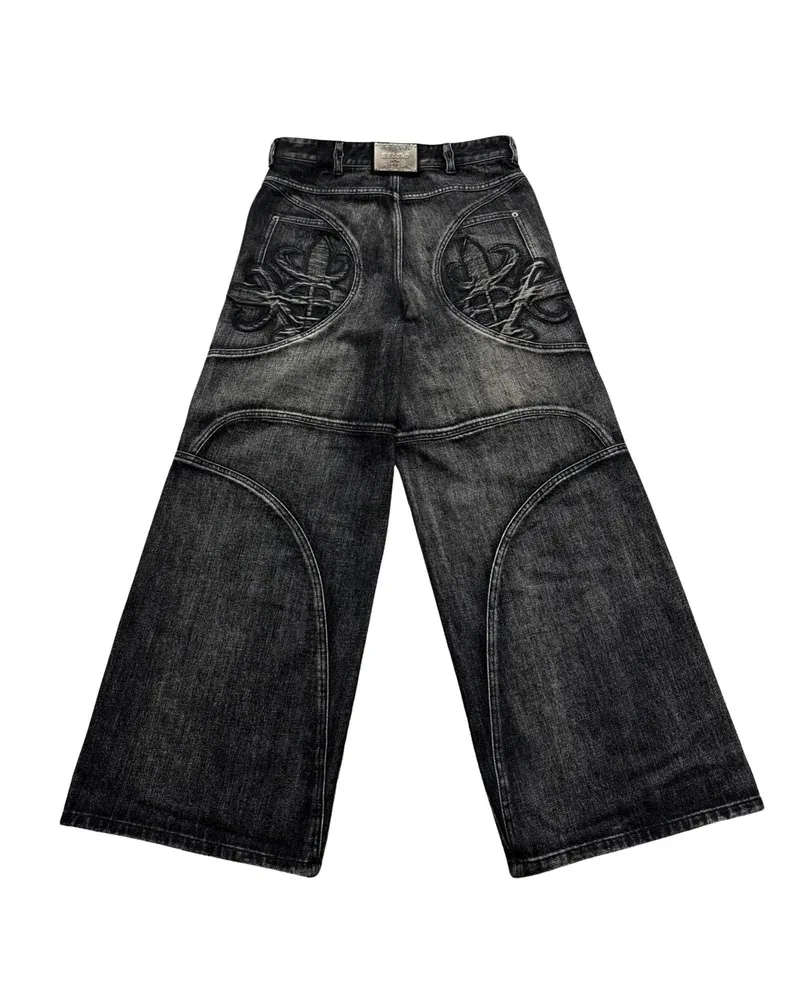 Streetwear Nieuwe Mode Zware Brief Borduurwerk Baggy Jeans Mannen Y 2K Harajuku Retro Hiphop Populaire Gothic Casual Wijde Pijpen Broek