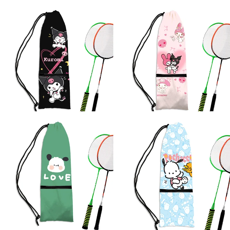 

Sanrio Kawaii Anime Hello Kitty Kuromi Badminton Racket Storage Bag Cute Cartoon Sports Crossbody Bag Lovely Gifts for Kids