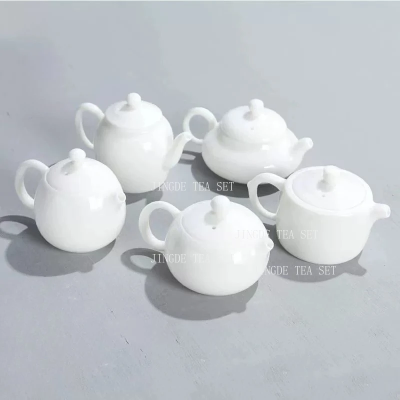 100ml Weiße Porzellan-Teekanne Kleine Haushalts-Teekanne im Chinesischen Stil Einzelgebrauch-Teebereiter Kungfu-Tee-Set Yixing-Teekanne
