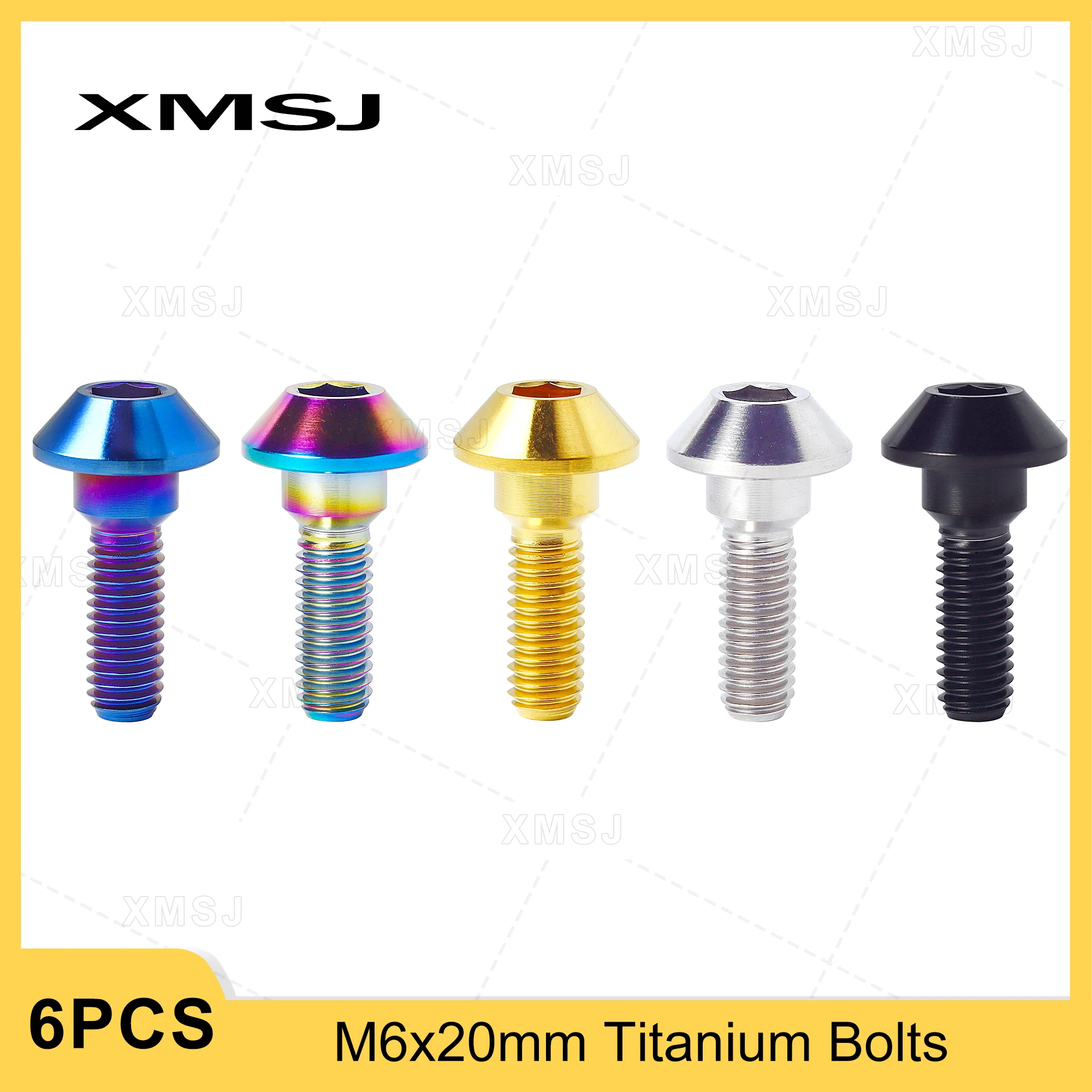 

Титановые болты XMSJ M6x20 мм, болты тормозного ротора мотоцикла, подходят для Suzuki/Yamaha, винты для мотоцикла, аксессуары, болты для колес, 6 шт.