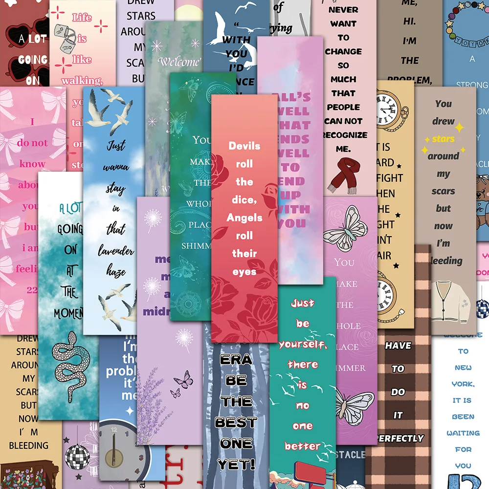 30 pçs taylor letras marcadores artísticos criativos leitura marcadores de papel adequado para decorar páginas de leitura anotação livro