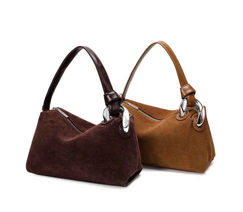 Aidanni Vintage Matte Cowhide Pillow Bag, Damenhandtasche, große Pendler-Schulter- und Umhängetasche, strukturierte Damentasche – Detail 5