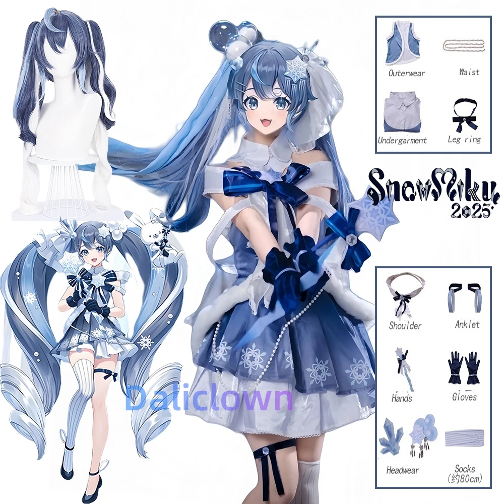 

Snow Mikuu Third Season Miku 2025 Cosplay Anime Costume Gradient Hair Wig Halloween Christmas Party Fancy Lolita Dress Women