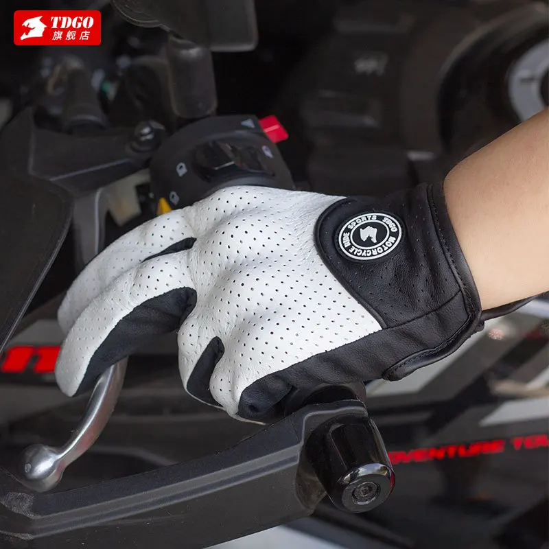 

Motorcycle Genuine Leather Gloves Anti-Fall Retro Riding Windproof Warm Autumn Winter Rider Gear All-Season Universal Men Women