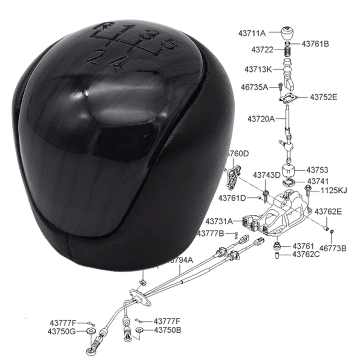 Gear Shift Knob For Kia Sephia Cerato 1 2 Forte Koup K3 5-Speed Car-styling Accessories Shifter Lever Handball Replacement Kit