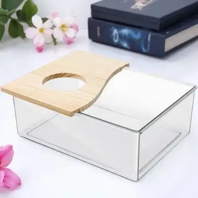 

1Pcs Hamster Sand Bath Box Acrylic Transparent Pet Bathing Tub for Small Animals Chinchilla Dust Container Cleanable Lightweight