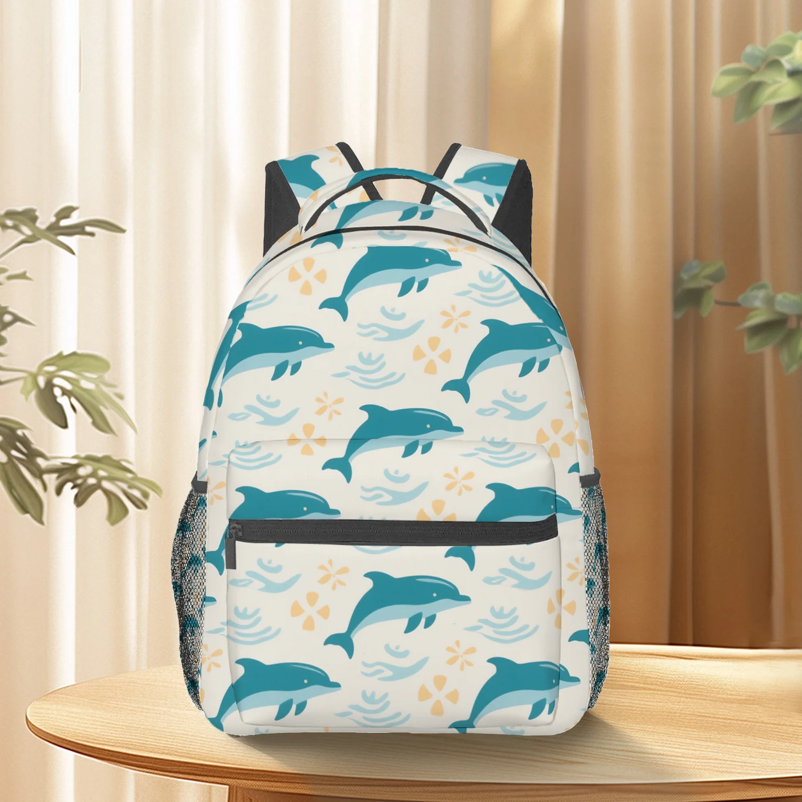 Bohemian Dolphin Pattern Polyester Women'S Backpack Lightweight And Spacious Travel Backpack Suitable for Gifting