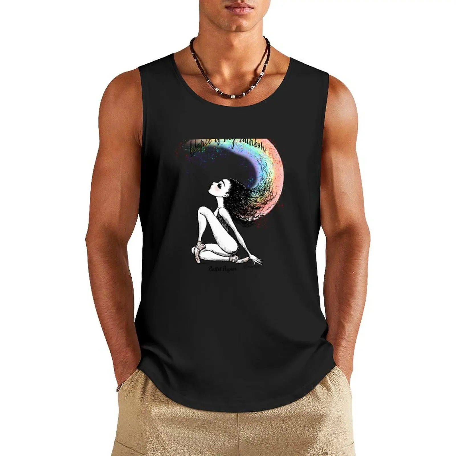 Dance Is My Rainbow Tank Top vests for men Muscle fit Men's t-shirts