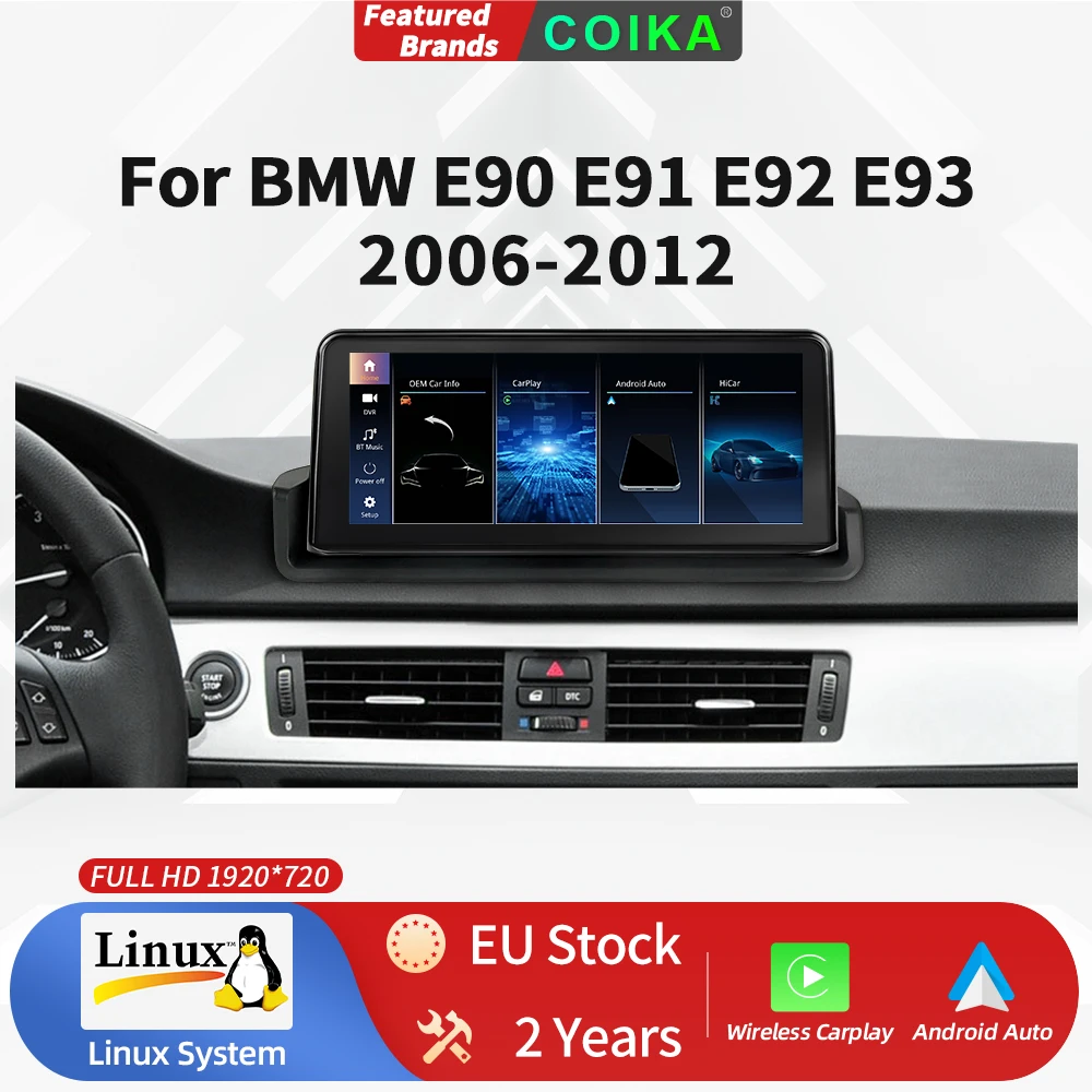 COIKA Car Intelligent Systems For BMW E90 E91E92E93 Wireless Apple Carplay HD Touch Screen Car Tablet Auto Parts and Accessories