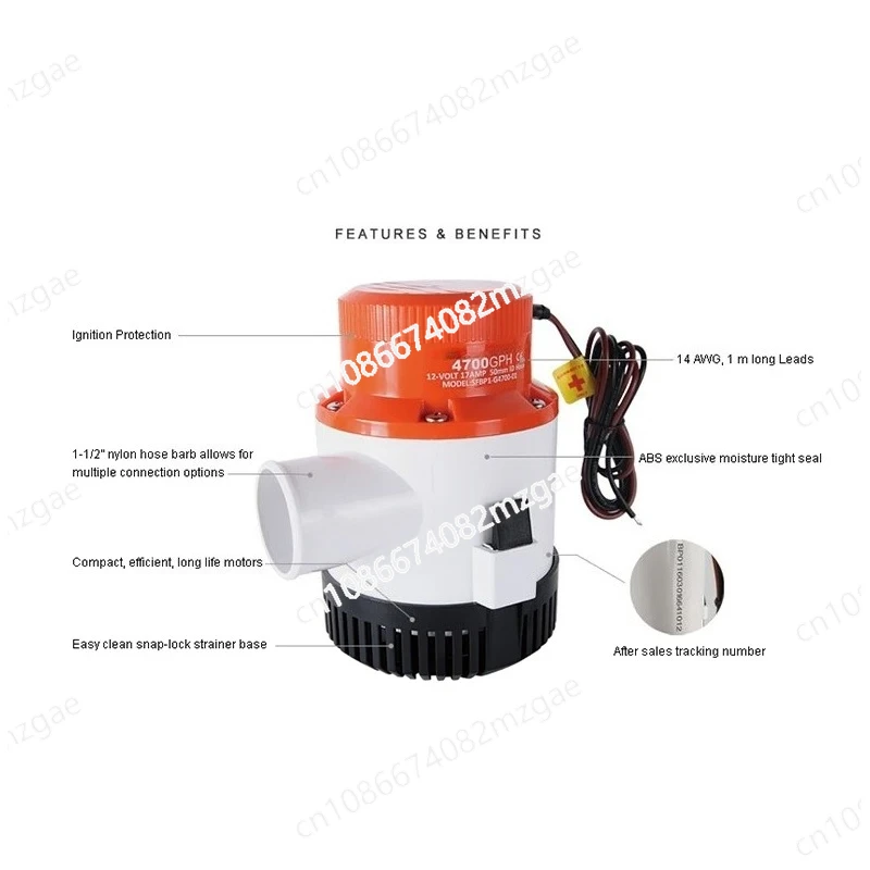 DC Submersible Pump - Marine Yacht Speedboat Drainage Pump 12 Volt Large Flow Drainage Pump