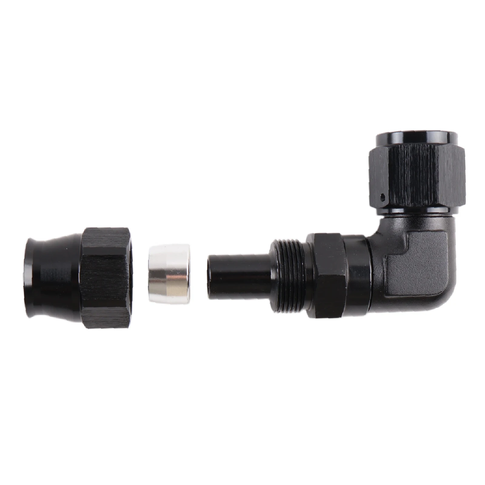 PIKBUK PTFE Öl- und Kraftstoffleitung Drehgelenk-Verbinder 90 Grad Schlauchanschluss-Adapter Montage-Set AN4 6 8 10 Schwarz – Detail 5