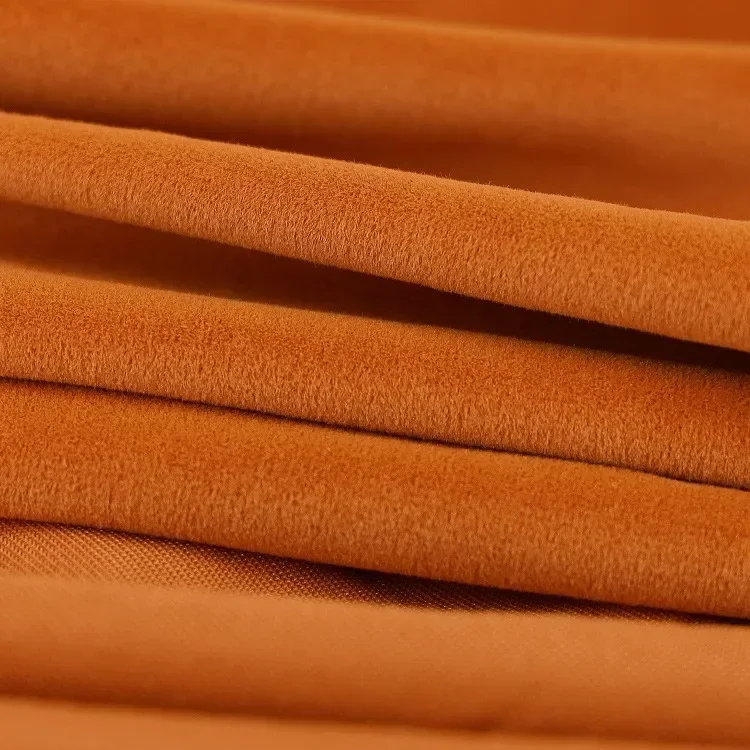 Custom Orange Australian Wool Velvet Thickened Blackout Velvet Curtains For Living Room Bedroom Balcony Floating Window