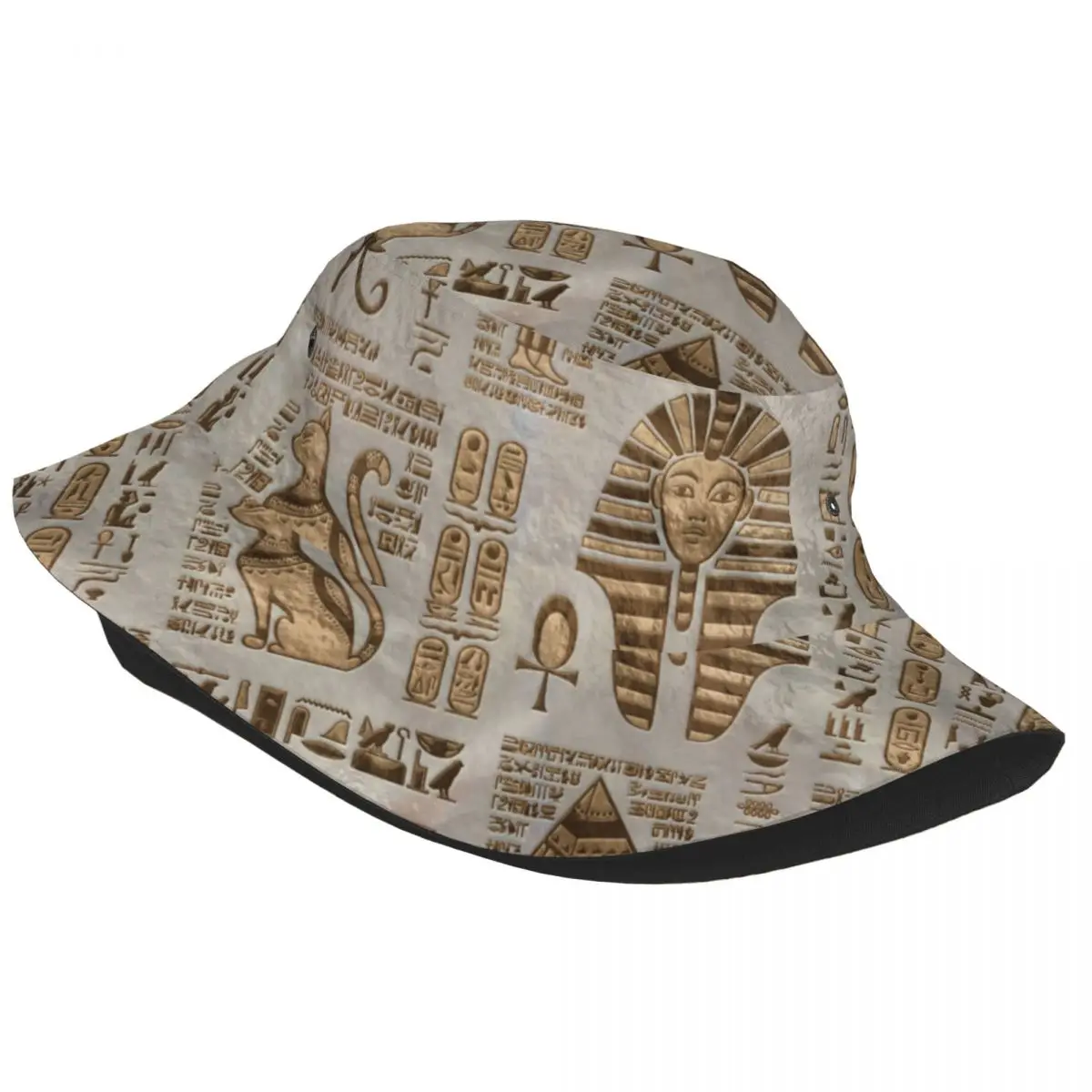 Egyptian Hieroglyphs And Deities Bucket Hat for Women Men Summer Egypt Pharaoh Floppy Hat Style for Camping Fisherman Caps