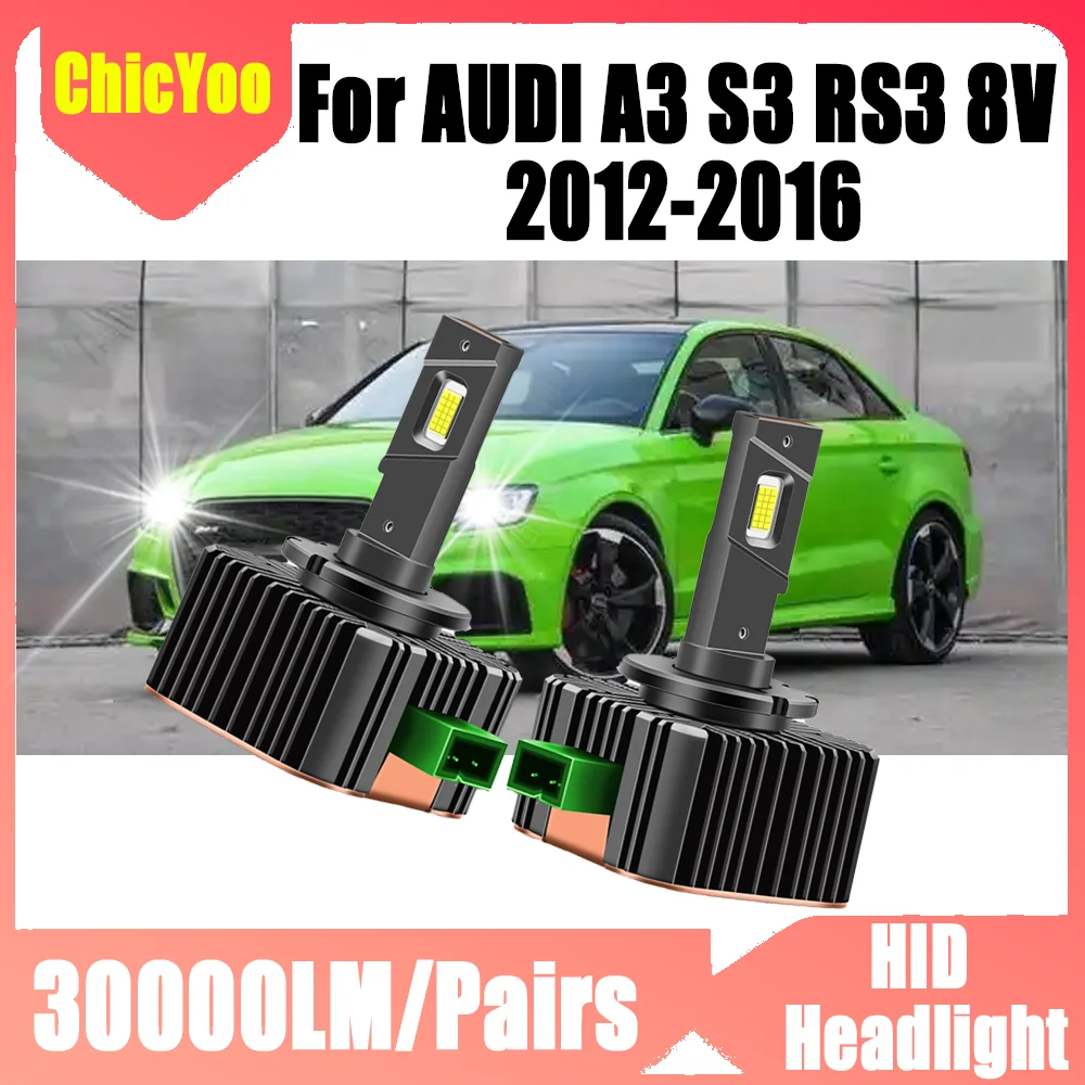 

2 шт. автомобильные передние фары 120 Вт Plug and Play D3S ксеноновые лампы HID 12 В супер яркие высокой мощности 30000LM для AUDI A3 S3 RS3 8V 2012-2016