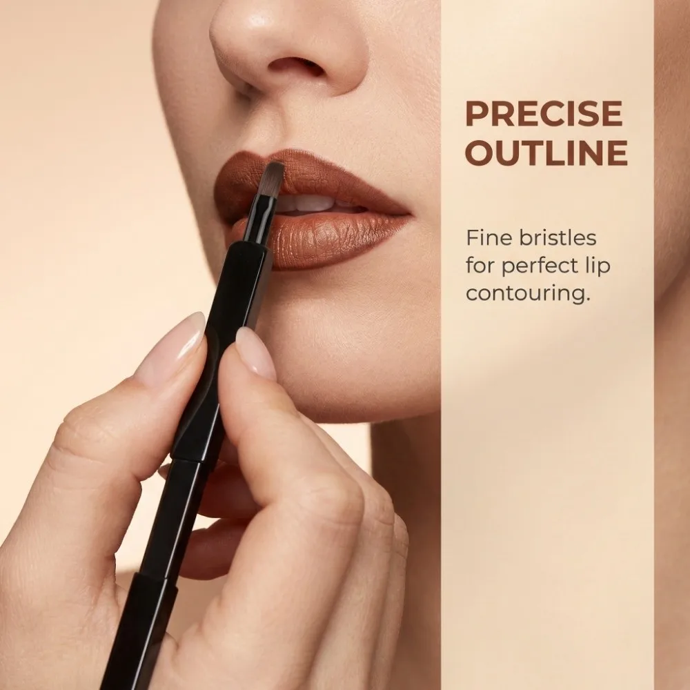 Dual Use Aluminium Tube Retractable Lip Brush Telescopic Lip Liner Lip Gloss Brush Brow Brush Cosmetic Lipstick Brush Dustproof