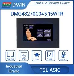Dwin 4.3-inch LCM TFT LCD 480*272 Commercial Grade HMI Display 262K Colors RGB Interface TV-TN-TFT-LCD Resistive Touch Screen