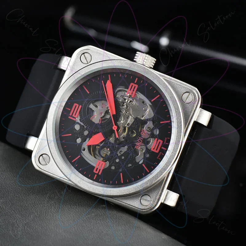 Luxury Casual Multi-functional Mechanical Watch, Business Belt Men's Square Watch