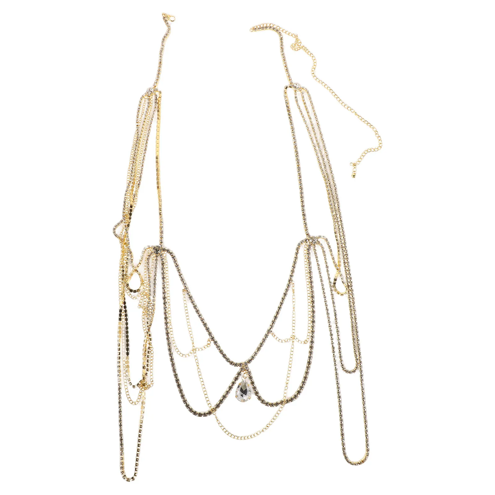 Rhinestone Shoulder Chain Body Jewellery Women Accessories for Necklace Jewelry Bridal