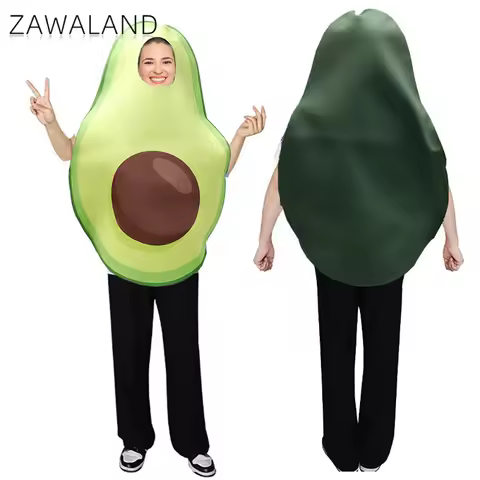 Zawaland Green Cosplay Costume Funny Holiday Party Suit Avocado Print Onesie Woman Jumpsuit Carnival Disguisement Clothes