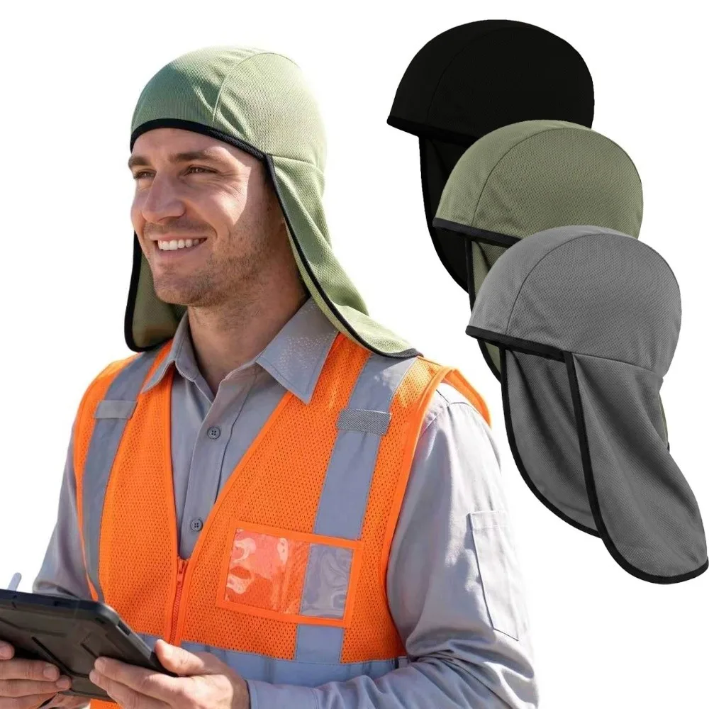 Hard Hat Lining Sun Shade Hat Quick Drying Sweat Absorbing Long Tail Cooling Cap Breathable Elastic Sun Protection Hat For Men