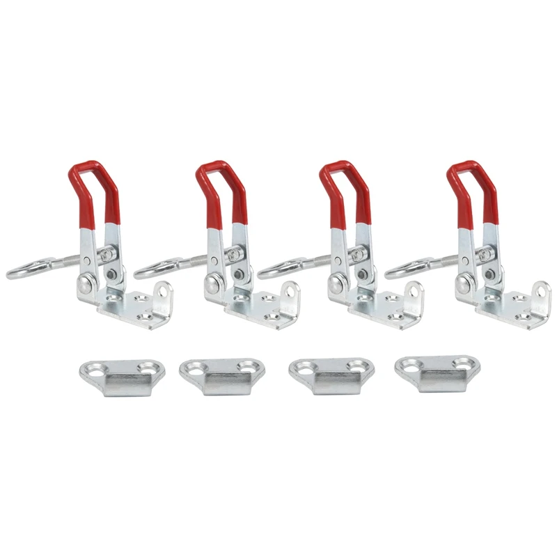 4Pcs GH-4002 Adjustable Toggle Clamp 550 Lbs Holding Capacity Toggle Latch Hasp Clamp Lockable Quick Release Pull Latch