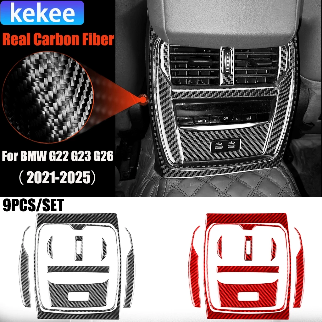 

Carbon Fiber Car Accessories Rear Air Vent Modified Interior Trim Cover Sticker For BMW 4 Series 4 Door G22 G23 G26 2021-2025