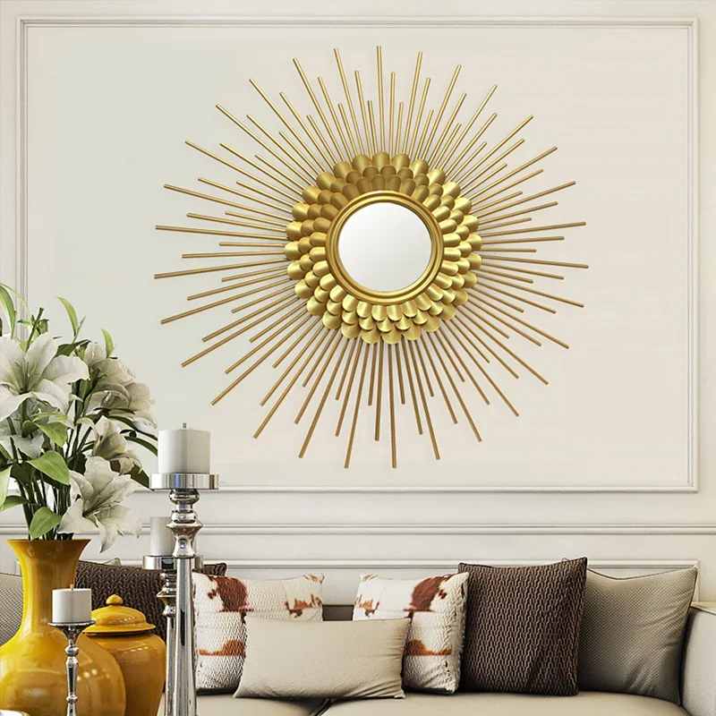 For Design Bathroom Wall Mirror Living Room Round Salon Aesthetic Wall Mirror Art Office Decoracion Para El Hogar