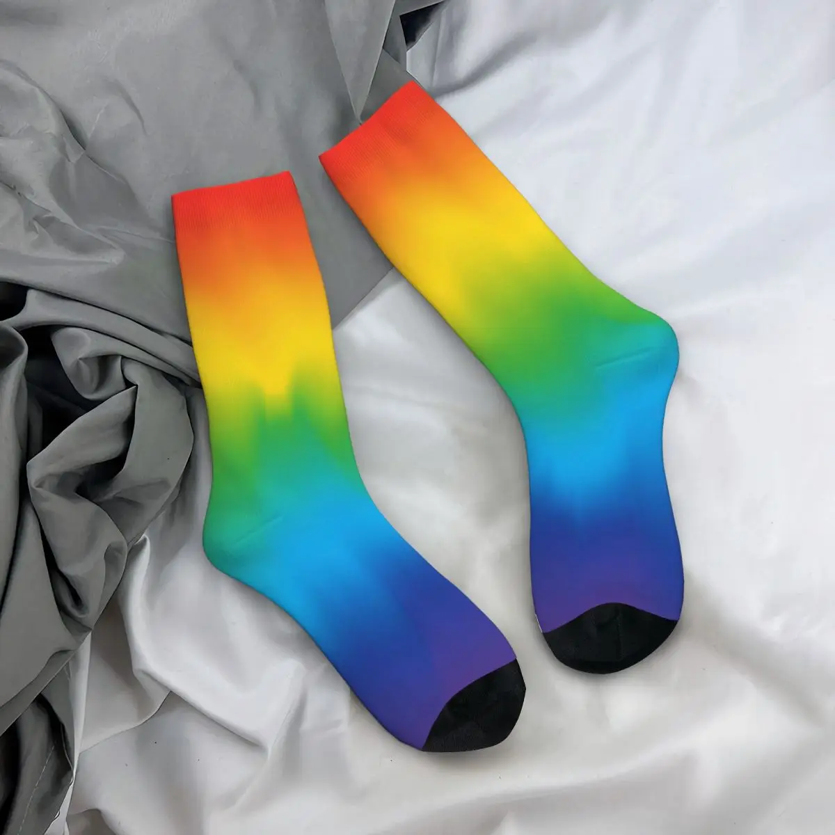 

Всесезонные чулки для экипажа, носки с радужным принтом, длинные носки в стиле хип-хоп, аксессуары для мужчин и женщин, подарки