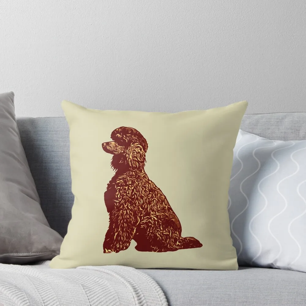 Standard Brown Poodle sitting Throw Pillow New year Christmas Covers For Cushions Cushion Cover Set Custom Cushion pillow