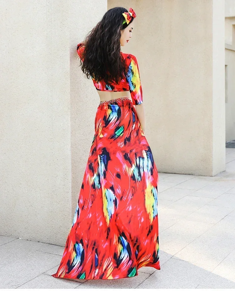 

Shaabi Baladi Dress Women Belly Dance Costume 3 Piece Set Oriental Dance Performance Show Wear Stage Dancewear Long Robe Sneak