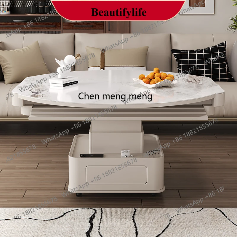 Q178 Electric lifting coffee table dining table two-in-one movable dual-purpose folding   coffee table combination
